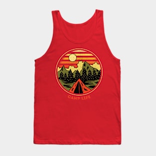 Camp Life in Wonderlust and Hiking trail Gift for Camper Tank Top